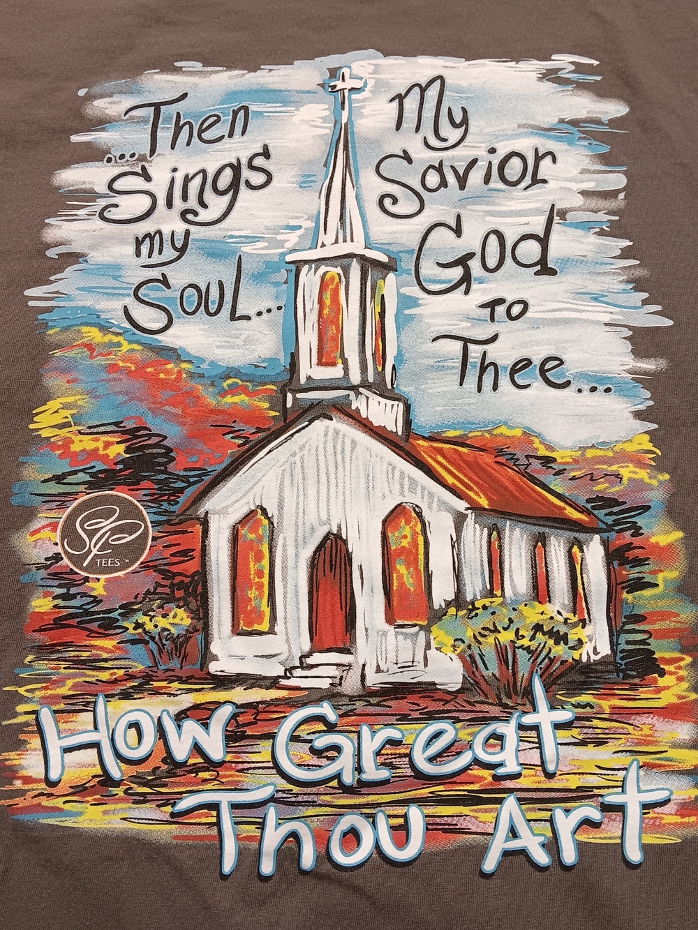 Sassy Frass How Great Thou Art Graphic Tee Brown Men’s XL